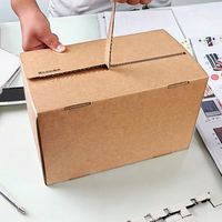 Boîte personnalisée de stockage robuste, emballage de boîte en carton ondulé d'expédition, boîte postale à fermeture éclair autocollante pour commerce électronique, livraison express