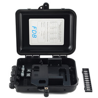 Boîtier de distribution de fibre optique noir SC 1:8 Splitter ABS extérieur FTTH 12 cœurs compatible Garantie 5 ans