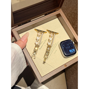 สายนาฬิกาโลหะอีพ็อกซี่ Upro Heart Pearl สำหรับ Apple Watch Series 11 10 9 SE iWatch สายรัดข้อมือสมาร์ทวอทช์แบบเปลี่ยนได้ - Product Image 6