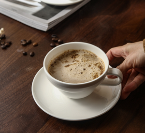 Minimalist High White Thick Ceramic Coffee <b>Cup</b> <b>Saucer</b>, Professional Latte <b>Cup</b> for Cafes Hotel Restaurant Holiday Premium Gifts - Product Image 6