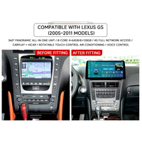 Radio para Auto Android 15 de 12.3 Pulgadas, Octa Core, Diseño Especial, Pantalla HD, Navegación GPS, Reproductor de DVD para Auto, Carplay para Lexus GS 2005-2011
