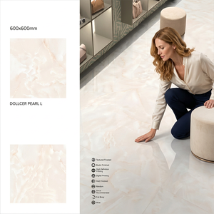 Desert Bianco Marble Design 600x600mm Polished GVT Porcelain Tiles For Luxury Interior Flooring - Product Image 3