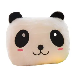 Cadeau Saint Valentin Peluche Panda Lumière LED Jouet Vente en Gros Mignon Peluche Oreiller Led Nouveauté Douce Veilleuse Jouets Pour Enfants