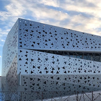Commerce Bâtiment En Aluminium Découpe Laser Mur Revêtement Décoration En Aluminium Placage Ventilé Façade Rideau Mur Conception