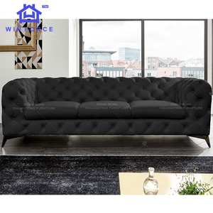 Winforce Thiết Kế Mới Châu Âu Hiện Đại Nhung Tufted Sofa Đặt Phòng Khách Ghế Sofa Đồ Nội Thất <span class=keywords><strong>3</strong></span> Chỗ Ngồi Sang Trọng Chesterfield Sofa Đi Bộ - Product Image 5
