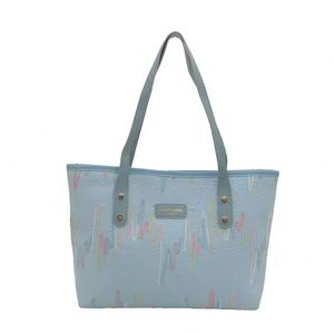 Bolsa de Mano de Lona de Algodón Ecológica Personalizada al por Mayor, Bolsa de Compras Reutilizable Reciclada Plegable con Bolsillos, Estilo Moderno para Mujer - Product Image 6