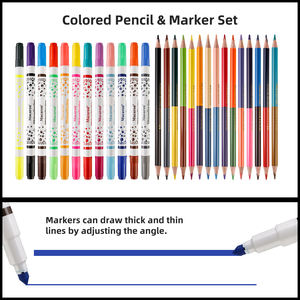 マカロン54色マーカーペン＆色鉛筆、ファッショナブルなデザインのパッケージ、学校用カスタムマーカーペンカラー、ハンドルロゴ入り - Product Image 4