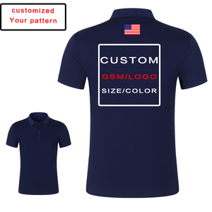 <span class=keywords><strong>Polo</strong></span> d'été à manches courtes de couleur unie pour hommes, vêtements de travail estampés à chaud avec tissu en jersey et décoration de boutons, T-Shirt Sty - Product Image 2