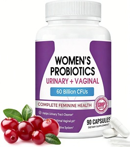 Capsule Probiotiche Vaginali al Mirtillo Rosso Biologico con Miscela di Prebiotici per l'Equilibrio del PH e la Flora Intima Femminile Sana - Product Image 1