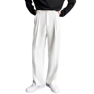IStapromo Gifts Men's Premium Black Loose Straight Wide Leg Long <b>Pants</b> in Casual Suit Style - Product Image 5
