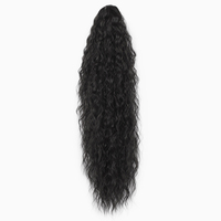 Extension de queue de cheval bouclée française de 30 pouces, longue, à pince, aspect naturel, résistante à la chaleur, en cheveux synthétiques pour femmes