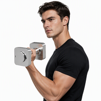 Haltère réglable carré 20 kg en acier électrolytique portable pour l'entraînement de force et la remise en forme en salle de sport