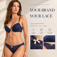 Ensembles soutien-gorge et culotte en dentelle à motif floral, grande taille, maintien élevé, pour femmes, fabrication OEM/ODM, soutien-gorge push-up personnalisé pour femmes
