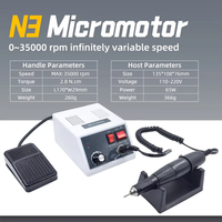 SIBODENT laboratoire dentaire 35000 tr/min micromoteur, N3 Marathon équivalent polissage et petit ensemble de technicien de Machine de gravure dentaire