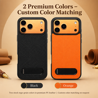 Étui de téléphone en cuir pleine fleur Togo Grain pour iPhone 17 18, coque antichoc noir orange
