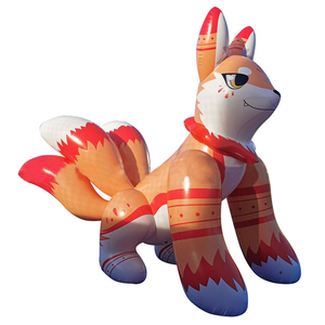 400*300cm modelo de dibujos animados de zorro de nueve colas juguete inflable nieve muñeca volante obediente Tigre círculo flotante - Product Image 1