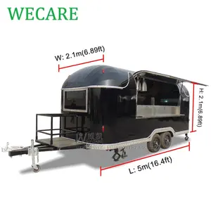 WECARE Trailer Kereta Makanan Cepat Saji, Dapur BBQ, Truk Van Makanan, Es Krim, Kopi Standar AS, Lengkap untuk Dijual