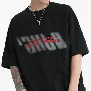 Hochwertige Kurzarm Herren Plus Size Baumwolle benutzer definierte Logo Puff Schriftzug 3D Puff Print T-Shirt für Männer