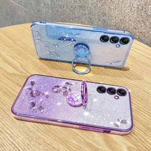 Casing ponsel mewah anti guncangan, casing ponsel mewah, anti guncangan, pelindung TPU elektroplating, casing ponsel cincin penopang gradien <span class=keywords><strong>Glitter</strong></span>, untuk Samsung Galaxy A16 A06 A05 A55 24FE - Product Image 3