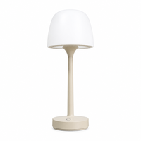 Lampe de table moderne et simple en forme de champignon, à piles, LED, avec interrupteur, intensité réglable, 2700K, projection d'ambiance, en plastique, portable