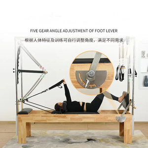 Juego de reformador de Pilates de Yoga portátil con marco de cama de <span class=keywords><strong>loft</strong></span>, máquina de Metal DE SALUD ajustable, Pilates multifunción de madera de roble duradero - Product Image 6