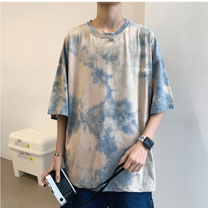 フード付きゲセンダカップルTシャツブラックヴィンテージTシャツTシャツタイダイTシャツ - Product Image 6