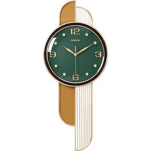 Armen's Wall Clock Green Dial <b>Gold</b> <b>Frame</b> Silent Quartz Analog Battery Powered For Living Room Bedroom Study - Product Image 5