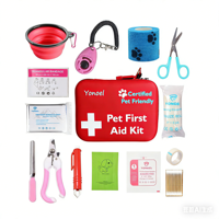 Trousse d'urgence pour animaux de compagnie : Essentiels pour la maison, le bureau, les voyages et le camping avec thermomètre numérique, muselière et mini trousse de premiers secours