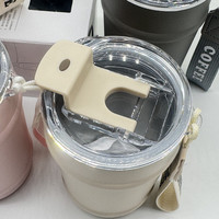 Gobelet isotherme écologique en acier inoxydable 304, tasse à café de voyage, gobelet isotherme sous vide avec cordon et couvercle anti-fuite