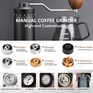 <span class=keywords><strong>Molinillo</strong></span> de café Manual portátil Kingze con molino de rebabas de acero inoxidable 420 logotipo personalizado estilo de diseño moderno y cuerpo de aleación de aluminio - Product Image 4