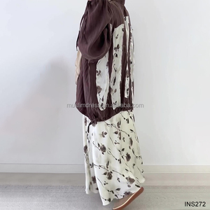 Habib Oriente Medio Ropa musulmana tradicional para mujer Personalizado Modesto Nuevo diseño 2 piezas Top informal con vestido interior largo - Product Image 1