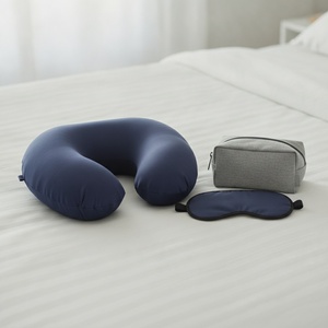 <b>Travel</b> <b>Pillow</b> Set U-Shape <b>Neck</b> <b>Pillow</b> and Sleep Eye Mask Polyester Custom Logo Printed Artwork Corporate <b>Travel</b> Gift Bulk - Product Image 2