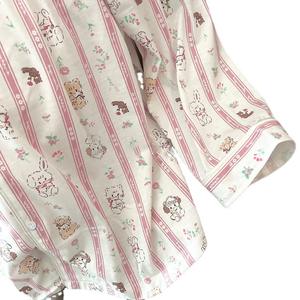 Carino gatto <span class=keywords><strong>pigiama</strong></span> a righe per le donne nuovi vestiti per la casa <span class=keywords><strong>con</strong></span> scollo a V manica lunga Set abito autunnale morbido all'ingrosso - Product Image 5