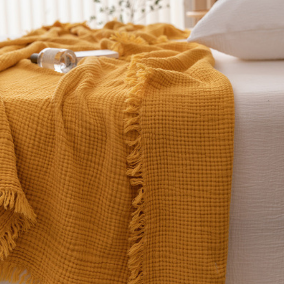 4-Layer Crepe Crinkle Organic Cotton Blanket Gauze Muslin Custom