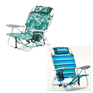 Wholesale Outdoor Aluminum Adjustable Portable Foldable Folding Lightweight Camping Backpack Beach Chair