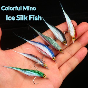 Umpan Buatan Ikan Kecil Ice Silk Mino, Umpan Keras, Pita, Pengikat Tangan, Kail Wol, Baja Anti Karat, Ikan Predator, Bass Hijau, Sedikit Hijau - Product Image 2
