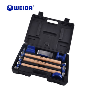 Kit d'outils de réparation de bosses de <span class=keywords><strong>carrosserie</strong></span> automobile professionnel 7 pièces OEM, marteau et dolly, outil lourd pour carrossier, outil manuel pour tôles, machiniste - Product Image 4