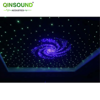 Plafond suspendu Qinsound avec éclairage LED, panneaux de plafond en fibre de polyester, éclairage en fibre optique, dalles de plafond étoilé pour KTV, théâtre