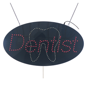 Enseigne LED ovale pour <span class=keywords><strong>dentiste</strong></span>, 15 x 27 pouces, enseignes électroniques à message défilant pour fenêtre - Product Image 2