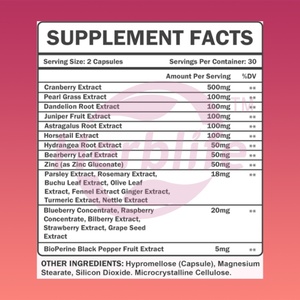 Suplemento para el Apoyo Renal Saludable con Extracto de Arándano, Suplemento para la Salud, Apoya el Sistema Inmunológico, Vegano, Sin OMG, Sin Gluten, OEM/ODM - Product Image 2