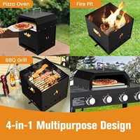 Four à pizza portable 4 en 1 multifonction et détachable de 16 pouces pour le barbecue et le camping.
