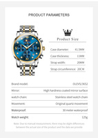 OLEVS jam tangan pria, 3652 fase bulan Dial jam Relojes Hombre untuk saya multifungsi baru