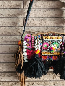 SHREE RADHA GOVIND EXPORTS Vintage Ethnic Banjara Cotton Clutch <b>Bag</b> with Button Closure-Lightweight Foldable for Women - Product Image 2