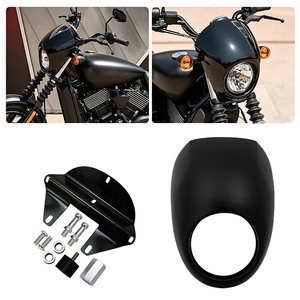 Cubierta de faro delantero vintage para motocicleta Harley 883 XL1200, máscara retro para faro, cubierta de faro en negro brillante o mate. - Product Image 3