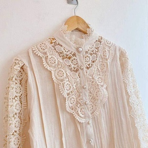 Camisas de Manga Abullonada para Mujer, Blusas de Encaje Bordado Estilo Lolita, Túnica Victoriana, Blusas Elegantes de Estilo Renacentista, Camisa de Manga Larga - Product Image 6