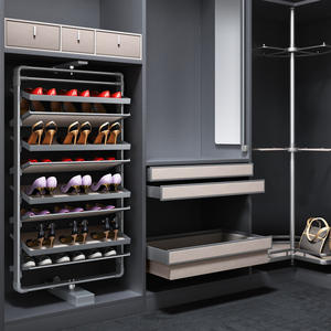 Zapatero Giratorio con Accesorios Multifuncionales de 360 Grados, Estante Abatible, Gabinete de Aluminio - Product Image 3