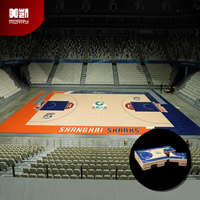 Dalles de sol sportives en bois d'érable contrecollé, système de sol de terrain de basket-ball portable à emboîtement pour intérieur