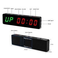 Jhering hitung mundur magnetik 1 inci, Timer Digital Mini Interval jam Timer Gym portabel