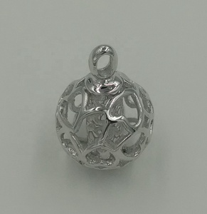 Pendentif Collier Boule Urne Funéraire en Argent <span class=keywords><strong>Sterling</strong></span> 925 Plaqué Or, Design Sphères Creuses Uniques, pour Cendres, Cadeau - Product Image 2