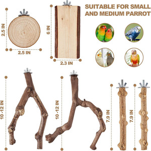 Support mural en <span class=keywords><strong>bois</strong></span> naturel fait main pour oiseaux de petite et moyenne taille - Product Image 5